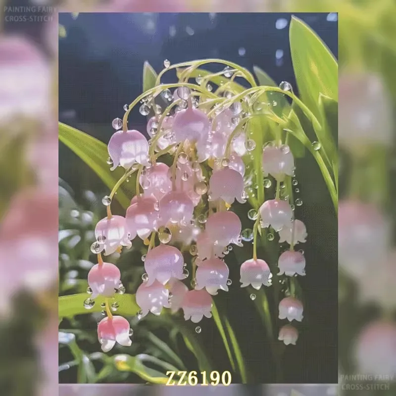 

ZZ6190- Morning Wind Chime 14CT 16CT 18CT Stamped Canvas Cross Stitch DIY Set Needlework Embroidery 182 Colors