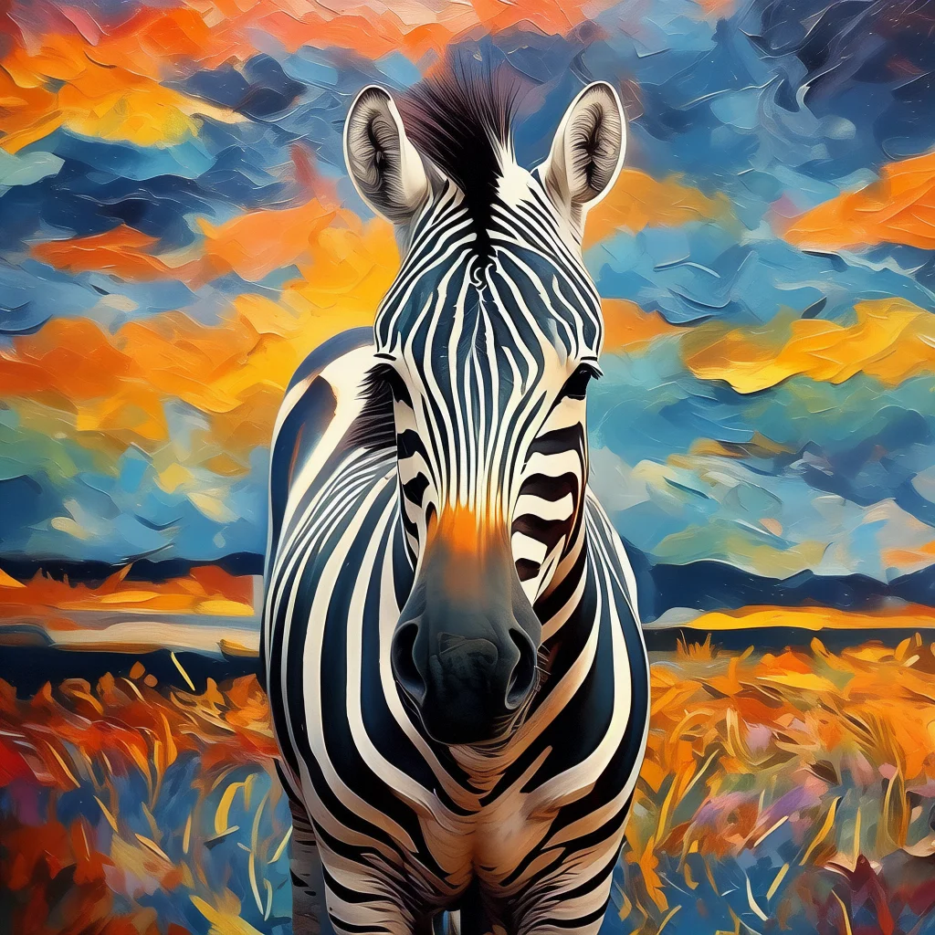 

250010 Grassland zebra animal theme oil painting