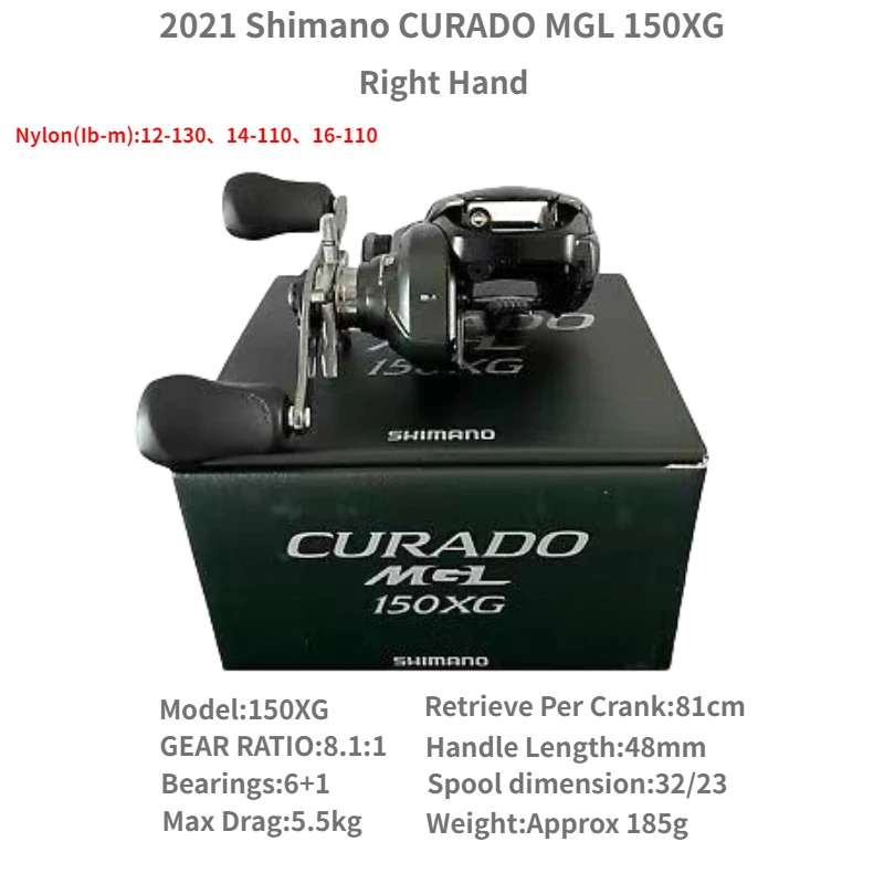 2021 SHIMANO CURADO MGL 150 151 150HG 151HG 150XG 151XG 6.2:1 7.4