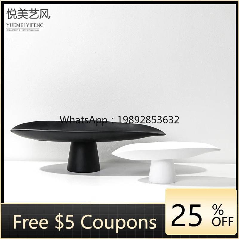 

LYY Modern Minimalist High-Footed Fruit Plate Tray Ornament Nordic Model Home Creative Household Fruit Snack Storage Decoration