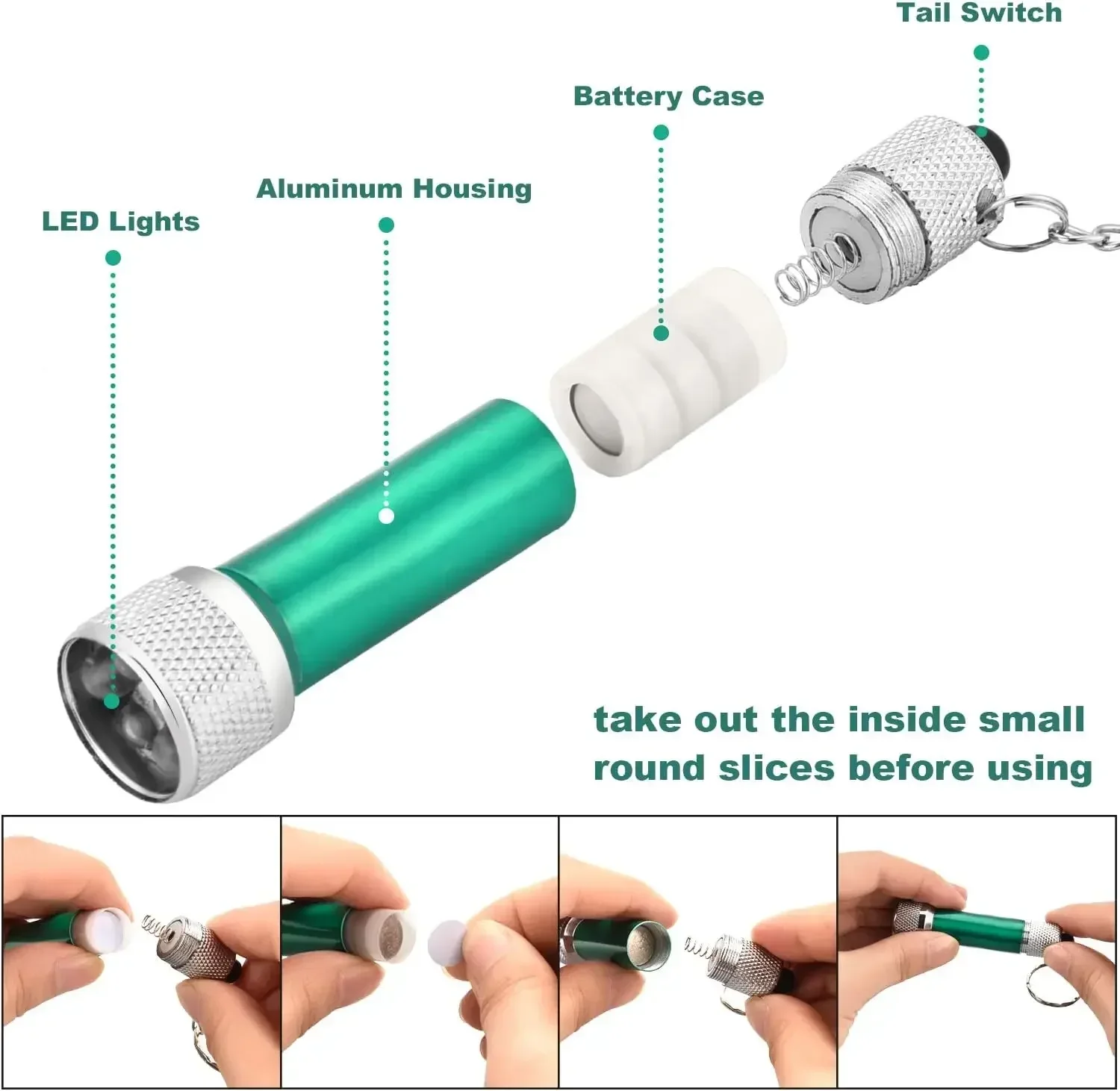 Mini Keychain Flashlight Portable Small Torch Pocket-sized Emergecy Keychain Lights Camping Flashlight