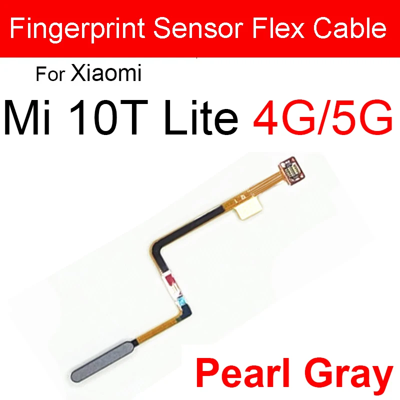 FingerPrint Sensor Touch ID Scanner Key Flex Cable For Xiaomi Mi 10T 10T Pro Mi 10T Lite 5G Home Return Power Button Flex Ribbon