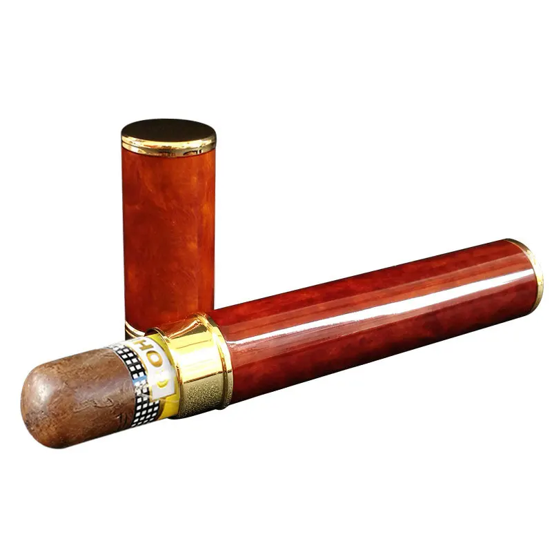 Cigars Box Single Cigar Tube Pure Copper Humidor Moisturizing Portable Metal Cigar Case Travel Outdoor Cigar Accessories for Men