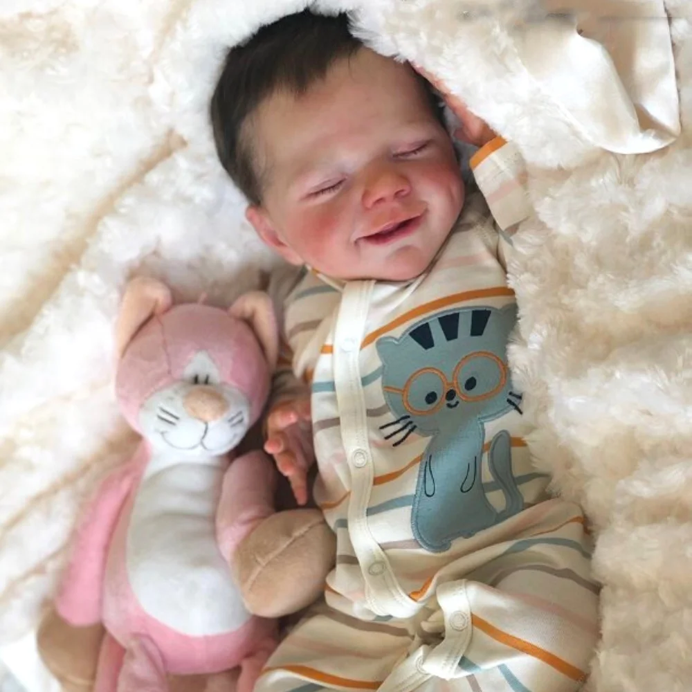 

20Inch Already Painted Reborn Doll April Full Vinyl Body Washable 3D Skin Visible Veins Lifelike Newborn Toy For Girls