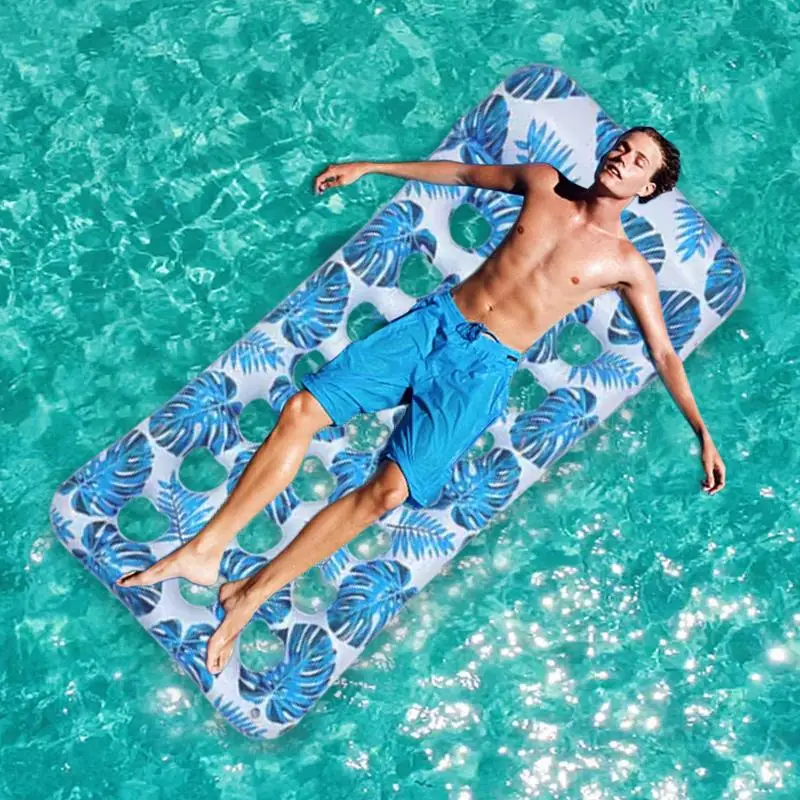 Zwembad drijft Opvouwbaar opblaasbaar vlot Waterligstoel Zonbruinend vlotbed voor heren Dames Zwembad Strandfeest Wateractiviteit