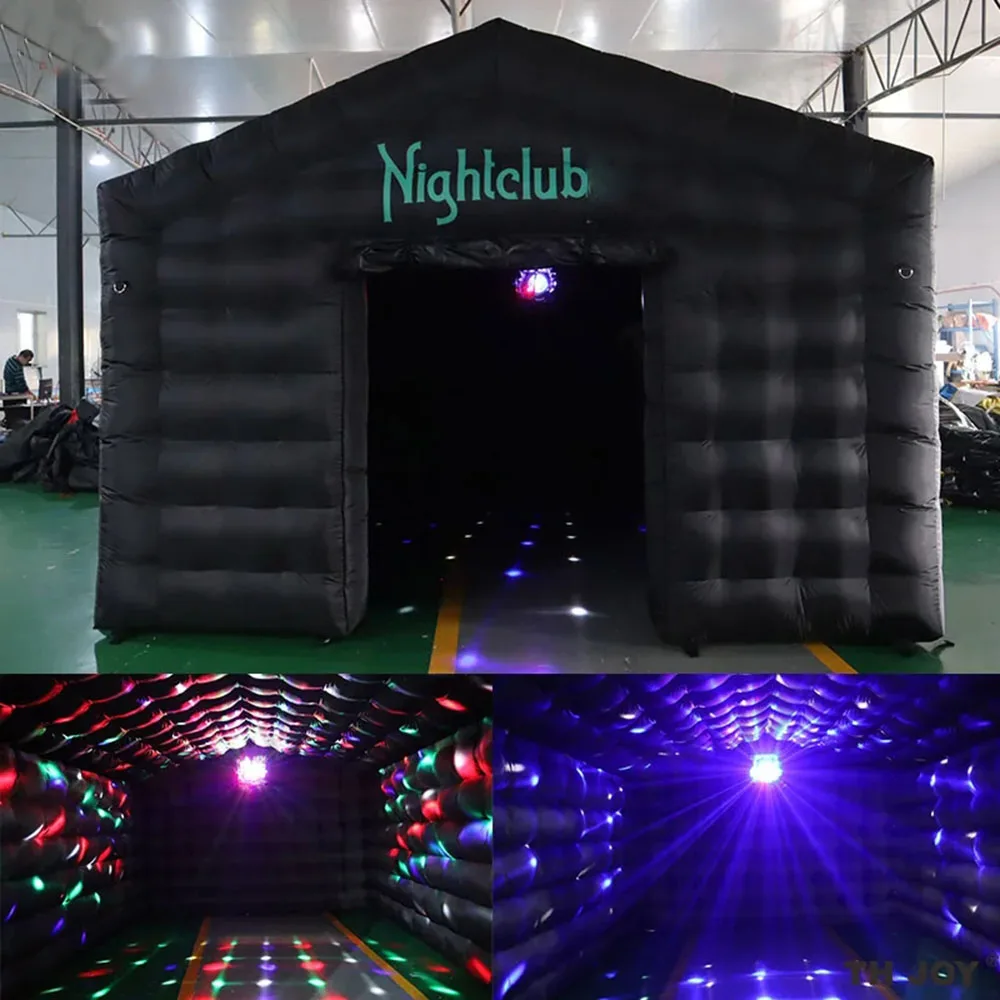 Grande tenda da discoteca gonfiabile nera tenda Clube Gazebo quadrato sala eventi grande cubo portatile Mobile per feste in discoteca con luce