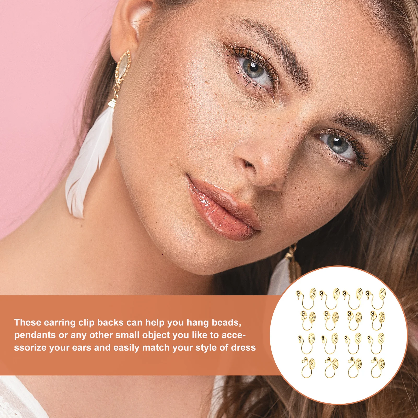 

16Pairs Clip on Earring Converter Metal DIY Base Safe Ear Clips for Non-Pierced Ears Earring Making Accessories
