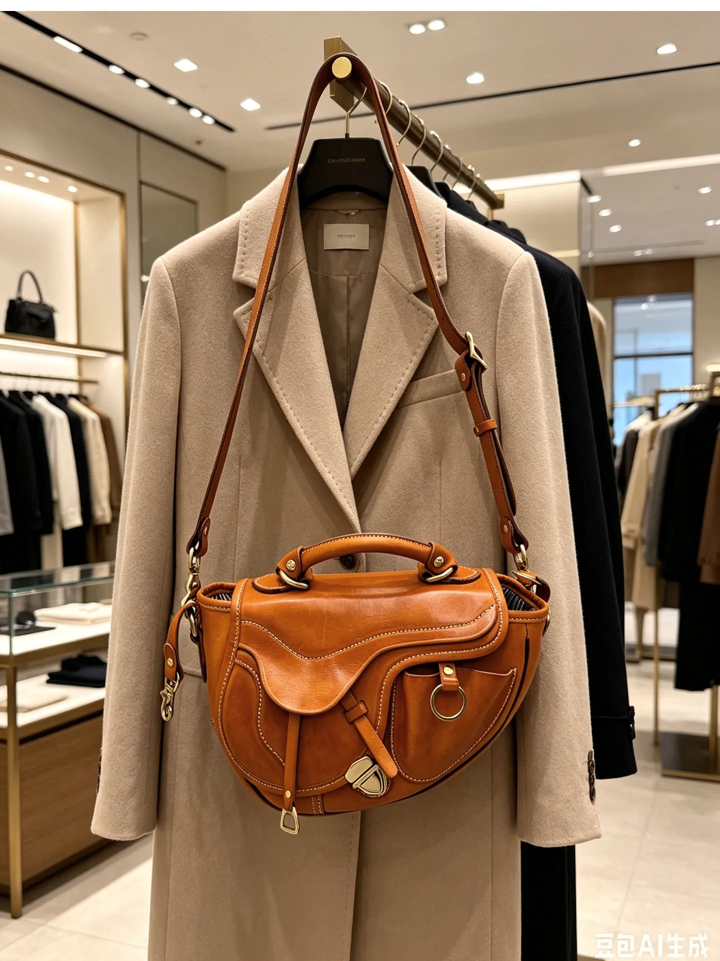 Handgefertigte, hochwertige Damen-Satteltasche aus erstklassigem Rindsleder für den täglichen Gebrauch, luxuriöse Schultertasche aus echtem Leder für Reisen. – Detail 5