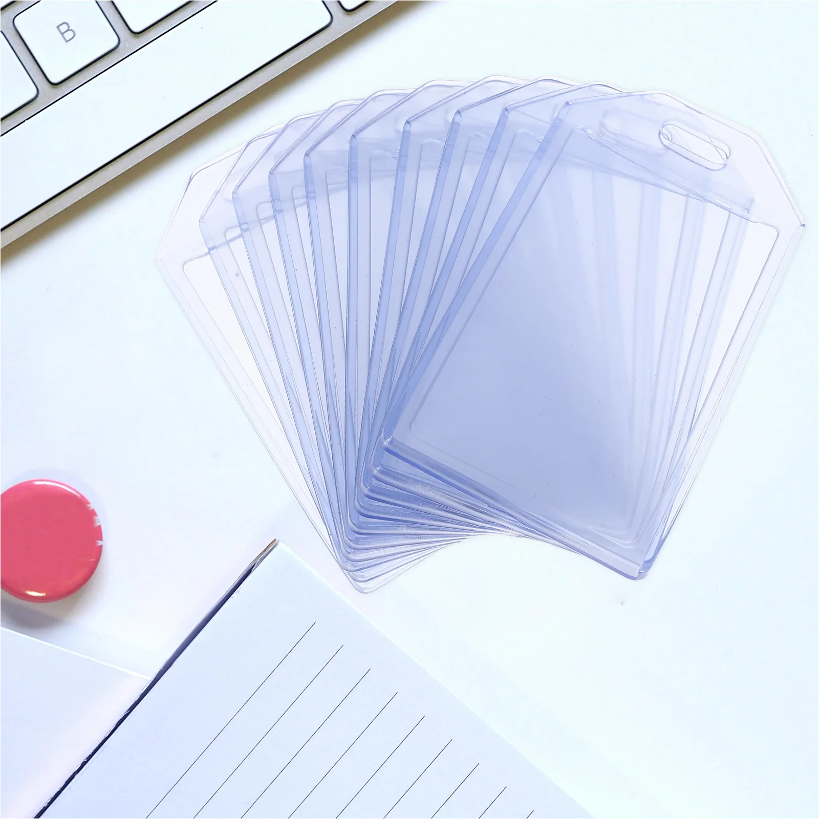 

10 pcs Waterproof ID Card Holder Transparent PVC Luggage Tags Sealed Sleeve Baggage Labels Travel Accessories High Transparency