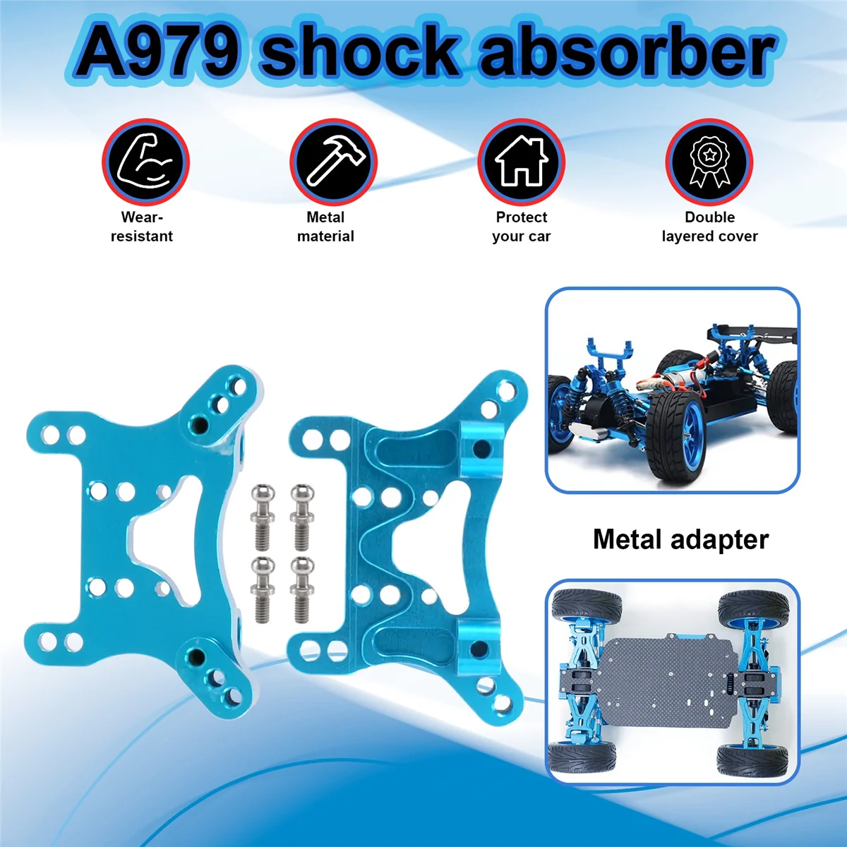 Aggiorna la scheda dell'ammortizzatore in metallo per parti di automobili Wltoys A959-B A949 A959 A969 A979 K929 Rc