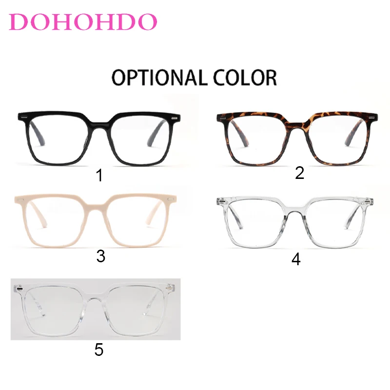 DOHOHDO New Blue Light Square Women Eyeglasses Men Anti Radiation Glasses Retro Trend Male Spectacle Frame Eyewear Glasses UV400