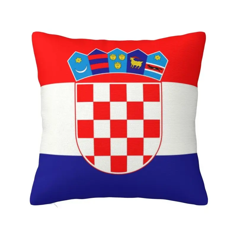 

Custom Flag Of Croatia Pillow Case 40x40cm Home Decorative Cute Chair Cushion Square Pillowcase