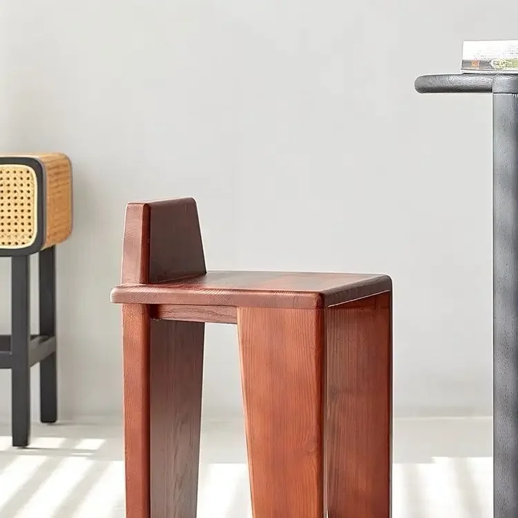 Solid Wood, Medieval, Simple, Stool, Dining Chair, Home, Chair, Back Chair, Makeup, Retro, Living Room