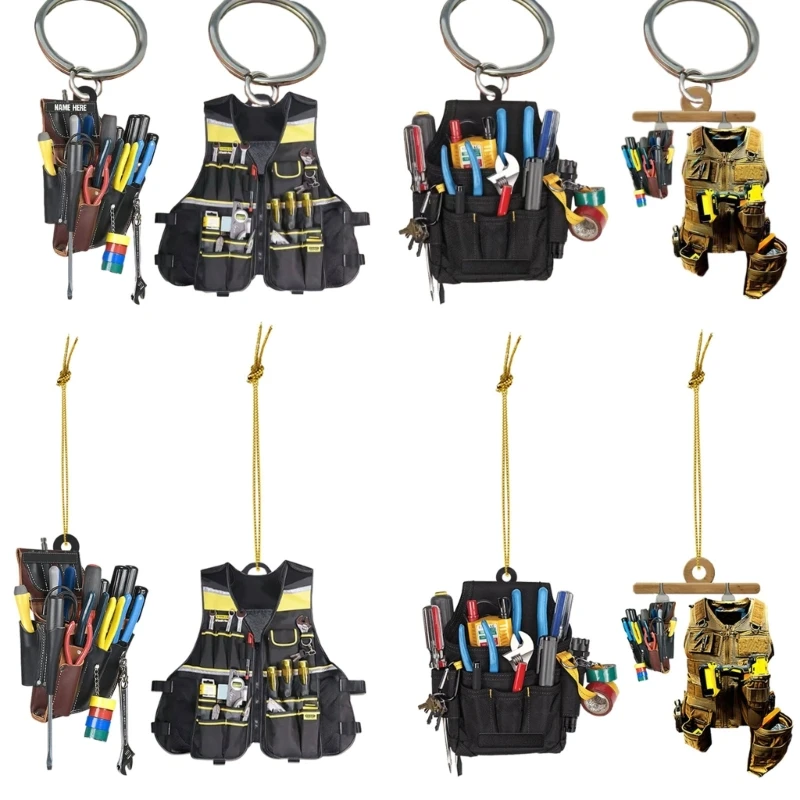 Stylish Acrylic Keychain Unique Electrician Tool Keyring Electrician Tool Charm