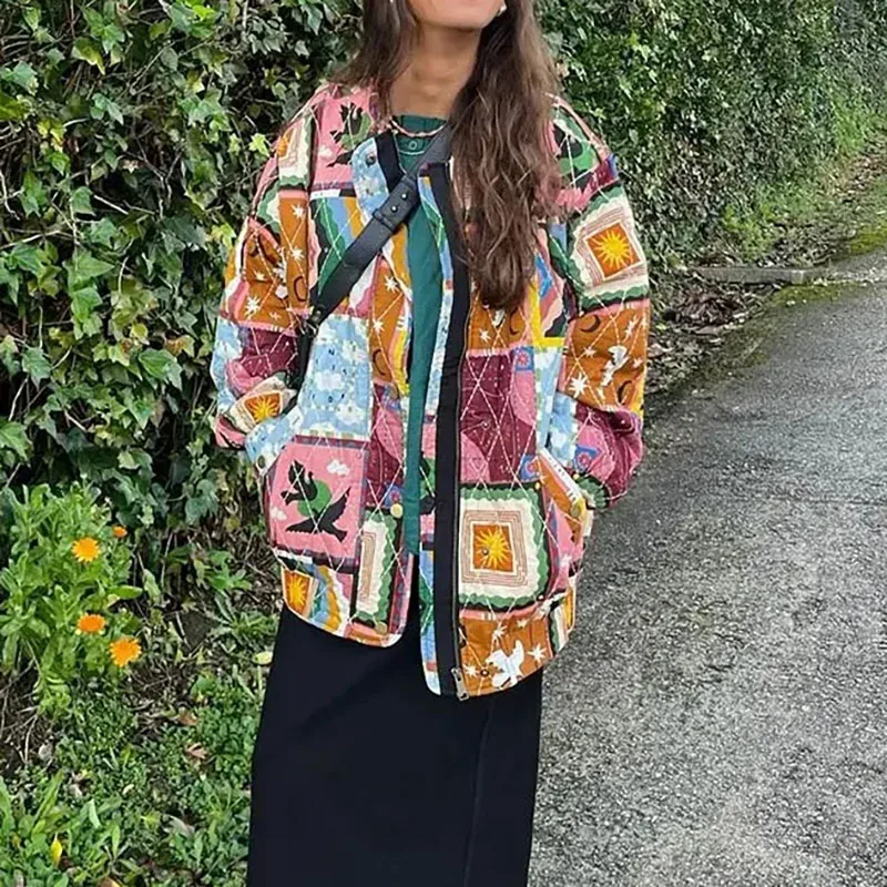 Chaqueta de bombardero para mujer, abrigo Vintage de moda, Tops de manga larga, cárdigan informal holgado de calle Harajuku, primavera y otoño, 2024