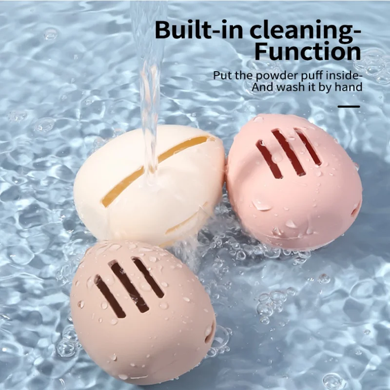 Portable Silicone Beauty Blender Carrying Case Vent Hole Design Makeup Sponge Container For Outdoor Trip
