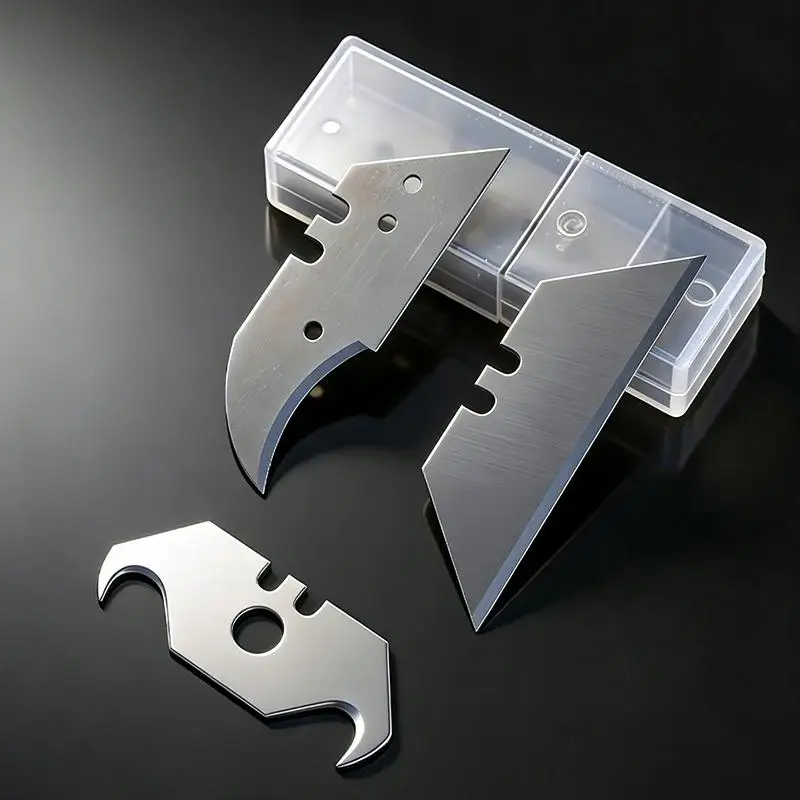 10Pcs Steel Utility Knife Replacement Blades Durable Heavy Duty for Construction Site Repair Cutting Work