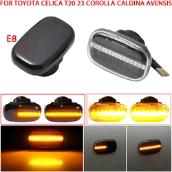 2pcs Dynamic Led Side Marker Flowing Turn Signal Light Panel Lamp for Toyota Corolla E10/E11/E12 Yaris Verso Hilux Surf N21 RX