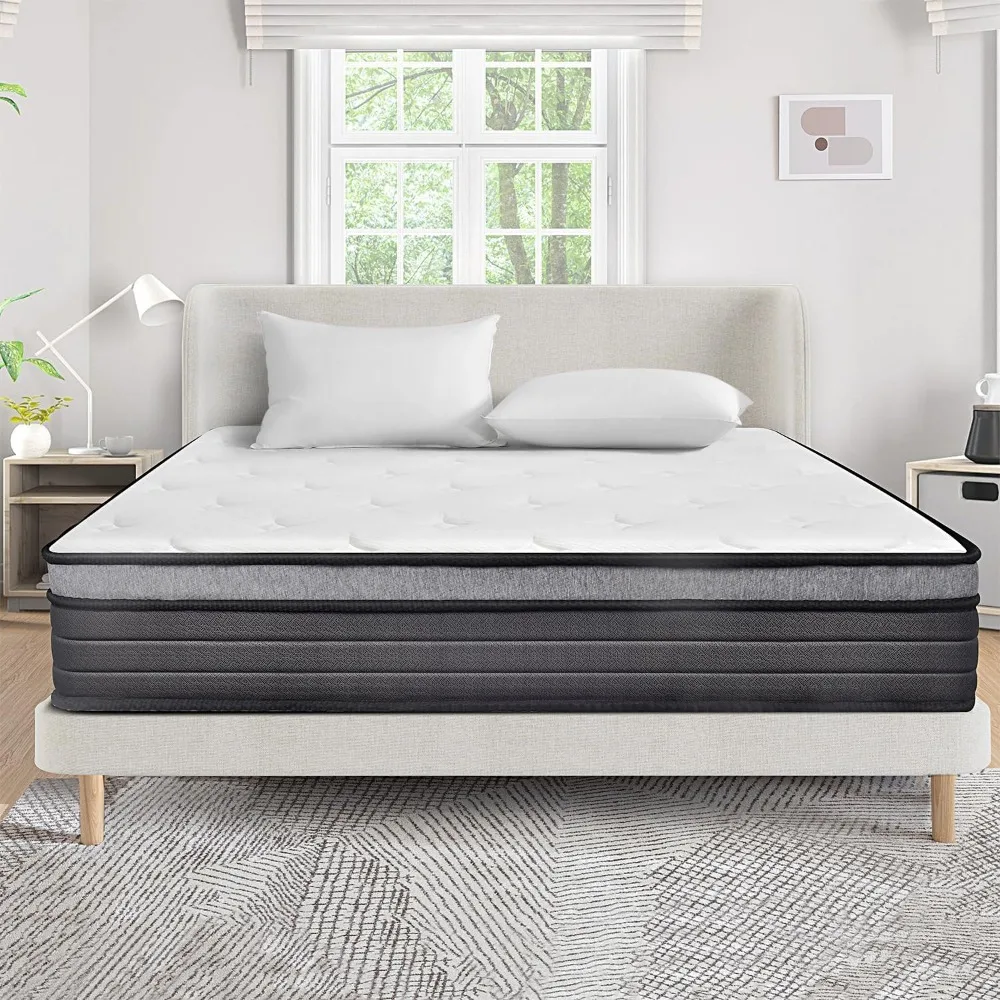 

Queen Size Mattress 10 Inch,Bed-in-a-Box,Hybrid Mattress,Individual Pocket Spring Mattress,Medium Firm Mattresses,Breathable Co