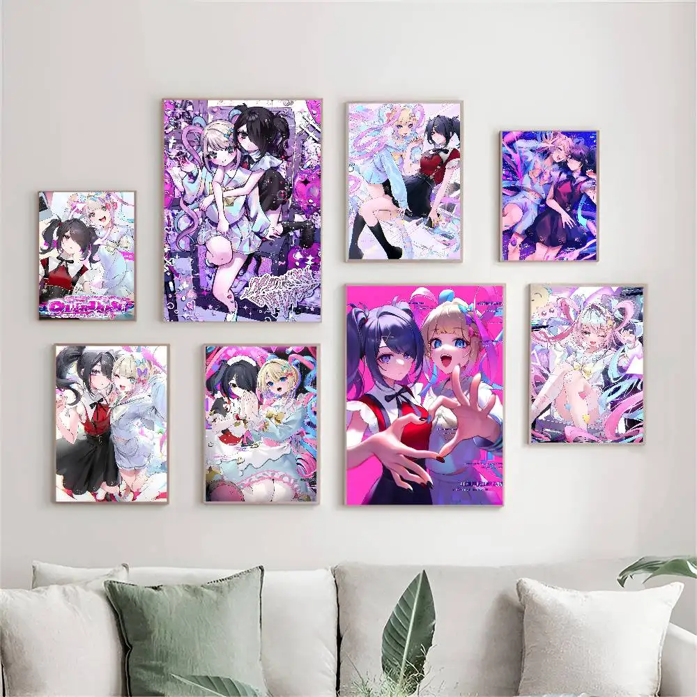 Game N-Needy Girl O-Overdose, klassische Vintage-Poster, Dekoration, Malerei, Wandkunst, weißes Kraftpapier, Kawaii-Raumdekoration