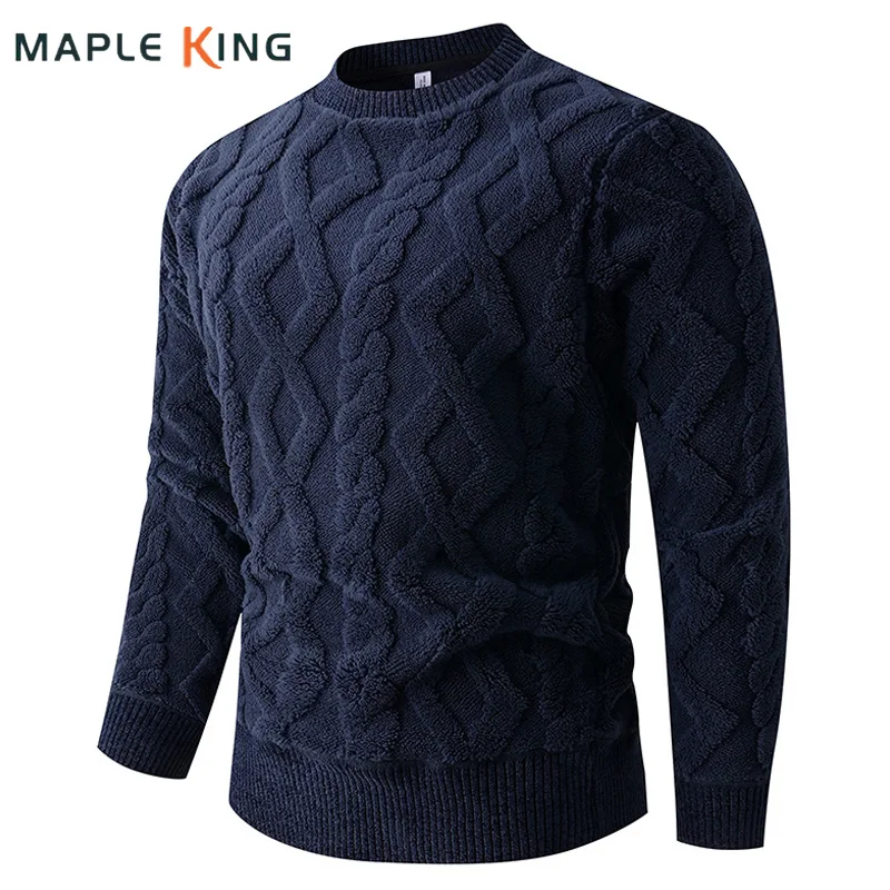 

Мужские дизайнерские пуловеры, свитер Ropa Hombre Invierno Elegante 2025, винтажные теплые однотонные жаккардовые свитера из джерси