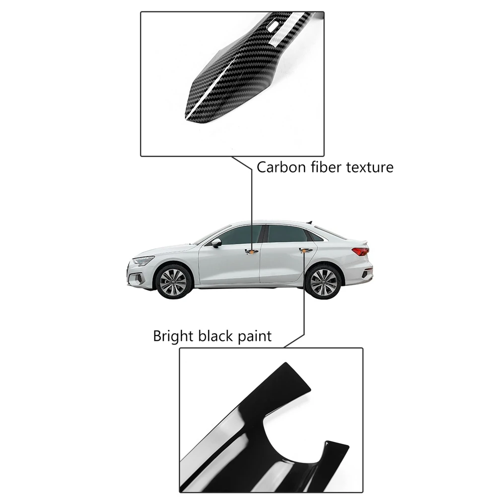 For Audi A3 A3L 2021 2022 Car Door Handle Cover Trim Decor Exterior Accessories with Smart Key Hole,Black