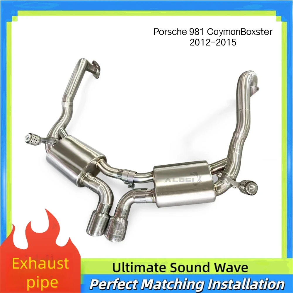 

Stainless Steel Exhaust System Muffler for Porsche 981 Cayman /Boxster2012-2015 with Vacuum Valve Control cat Back Exhaust Pipe