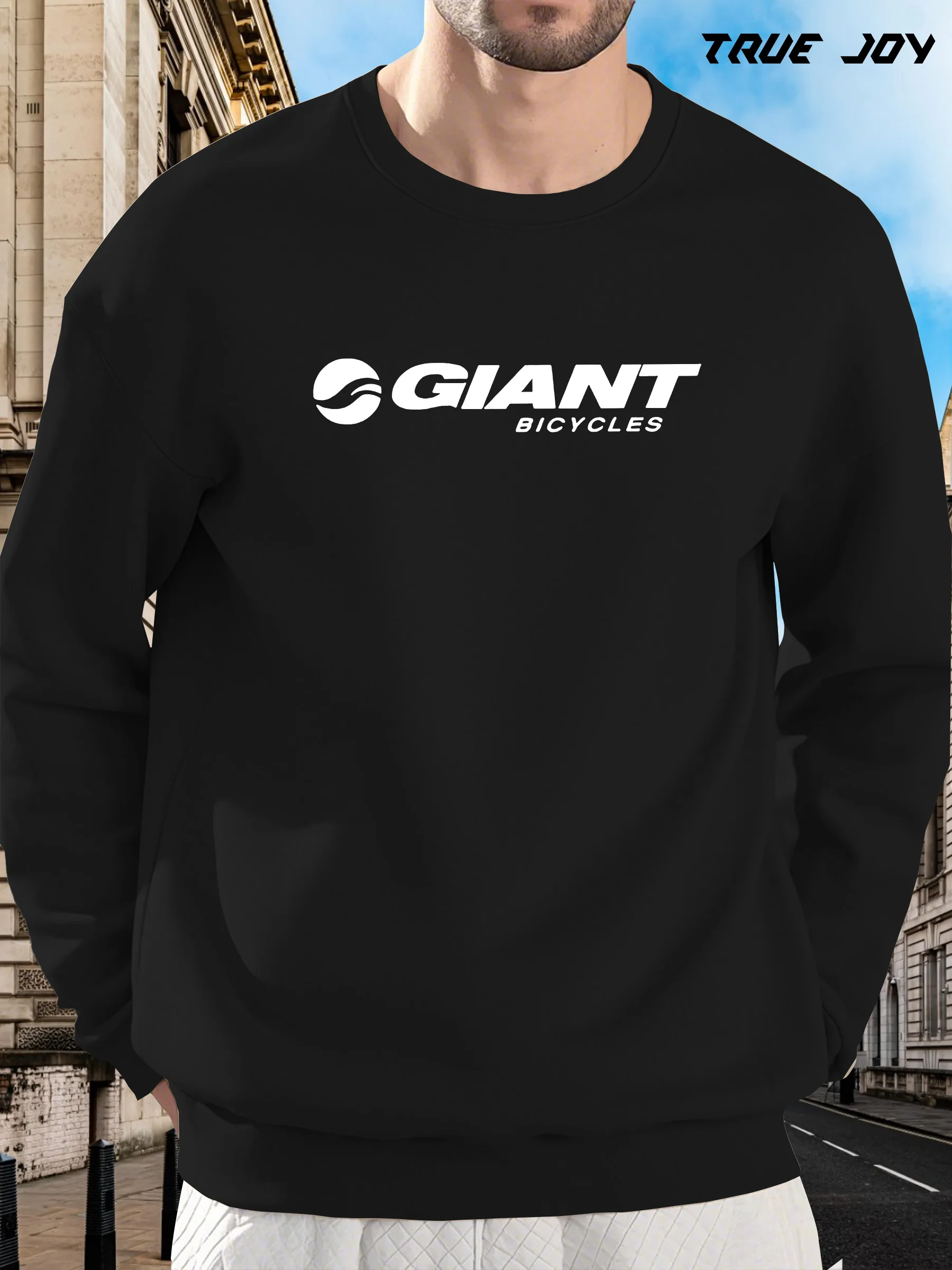 

Мужская толстовка свободного кроя GIANT BICYCLES с круглым вырезом и длинными рукавами — темно-зеленая с белым логотипом