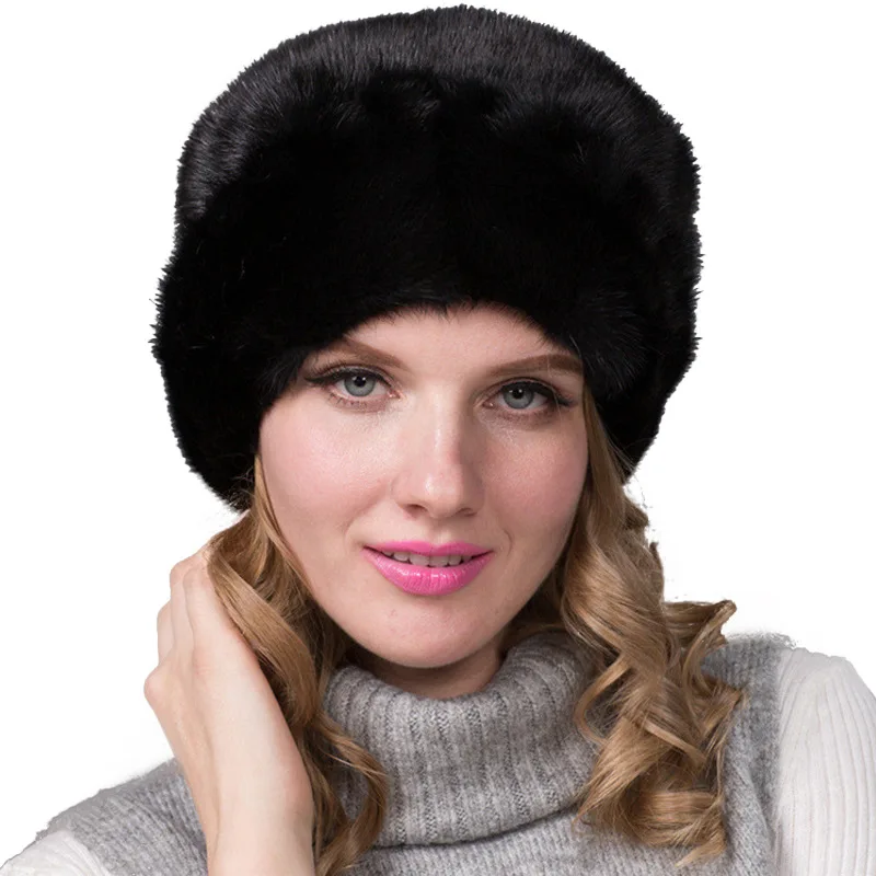 Mink Fur Hat Whole Skin  Fur Hat Fashionable and Versatile Fur Beret Hat Whole Mink