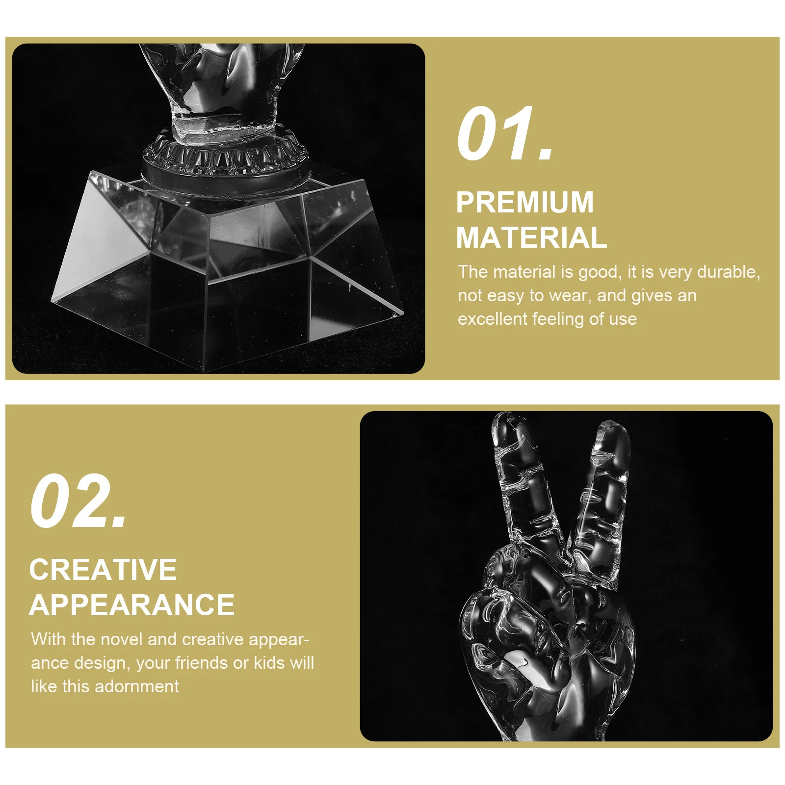 

Crystal Decorative Trophy Transparent for Campus Courtyard Party Home Decor Friendly Desktop Ornament