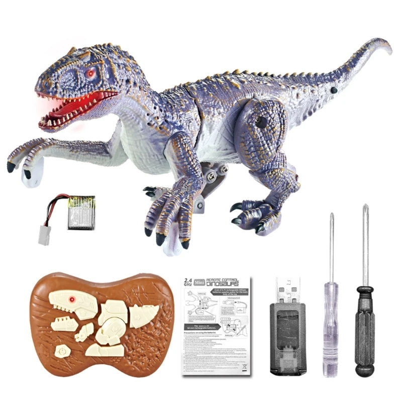 Electric Dinosaur Toy Simulation Dino Walking VelociRaptor Roaring Remote Control Dinosaur Toy Child Birthday Gift