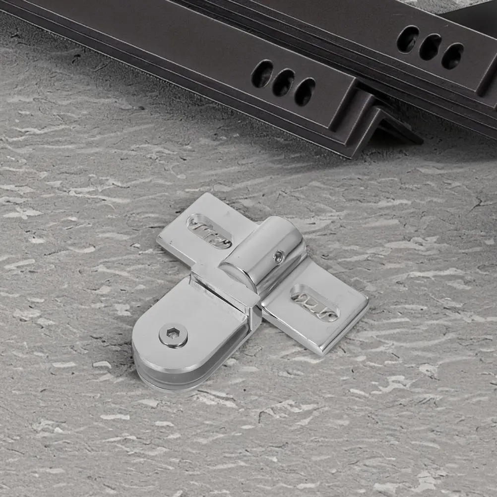 Dobradiças de porta de vidro de aço inoxidável, 2 peças, eixos pivô duráveis para gabinete de chuveiro, fixações de braçadeira de hardware de banheiro resistente