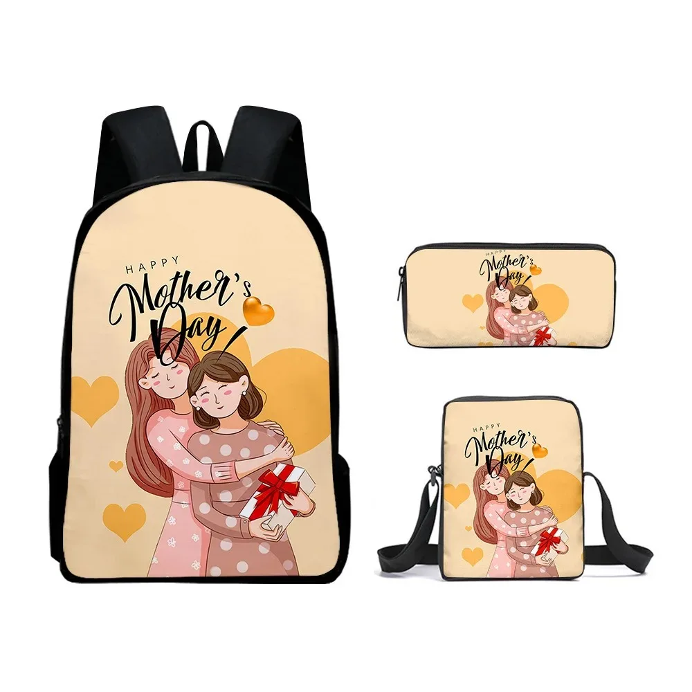 

Harajuku 3d school backpack printing for girls,set of 3 pieces,laptop bag,shoulder bag,case