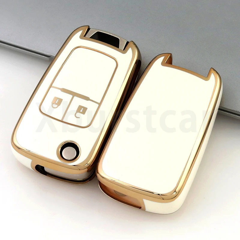 2 Buttons TPU Shell For Chevrolet Cruze Aveo Trax Sail Malibu for Opel Vauxhall Astra Corsa Meriva Insignia Car Key Case Cover