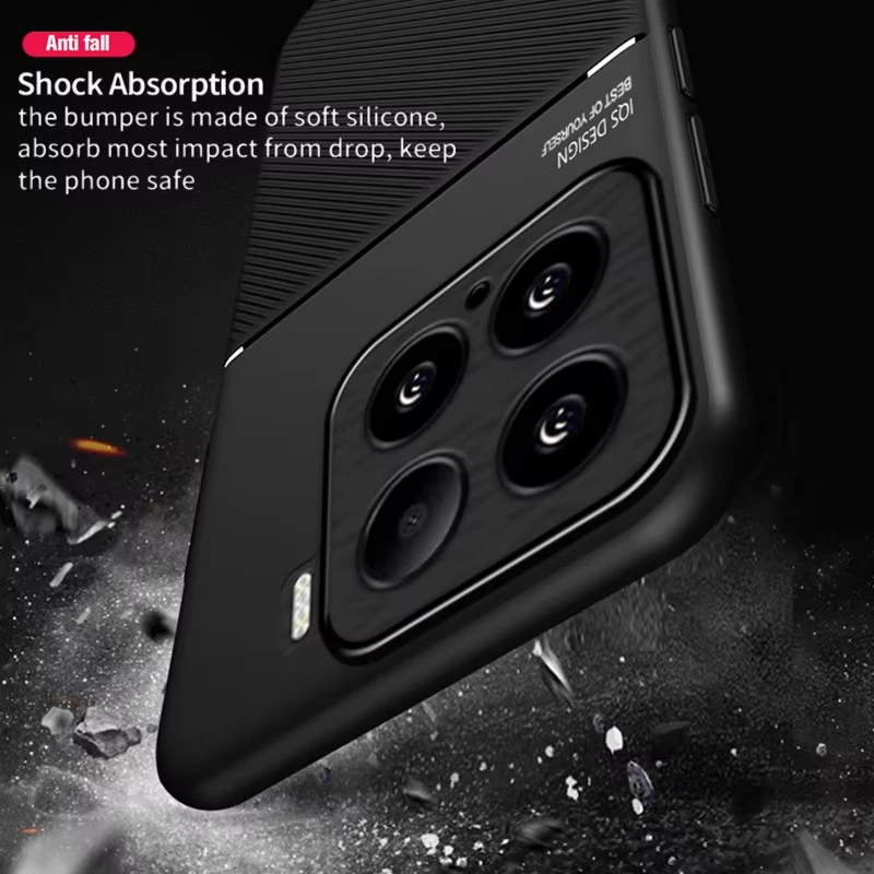 For Xiaomi 15 15T Pro Case For Xiaomi 14T Pro Mi 14 15 Pro Magnetic Car Holder Leather Silicone Shockproof Case view 5