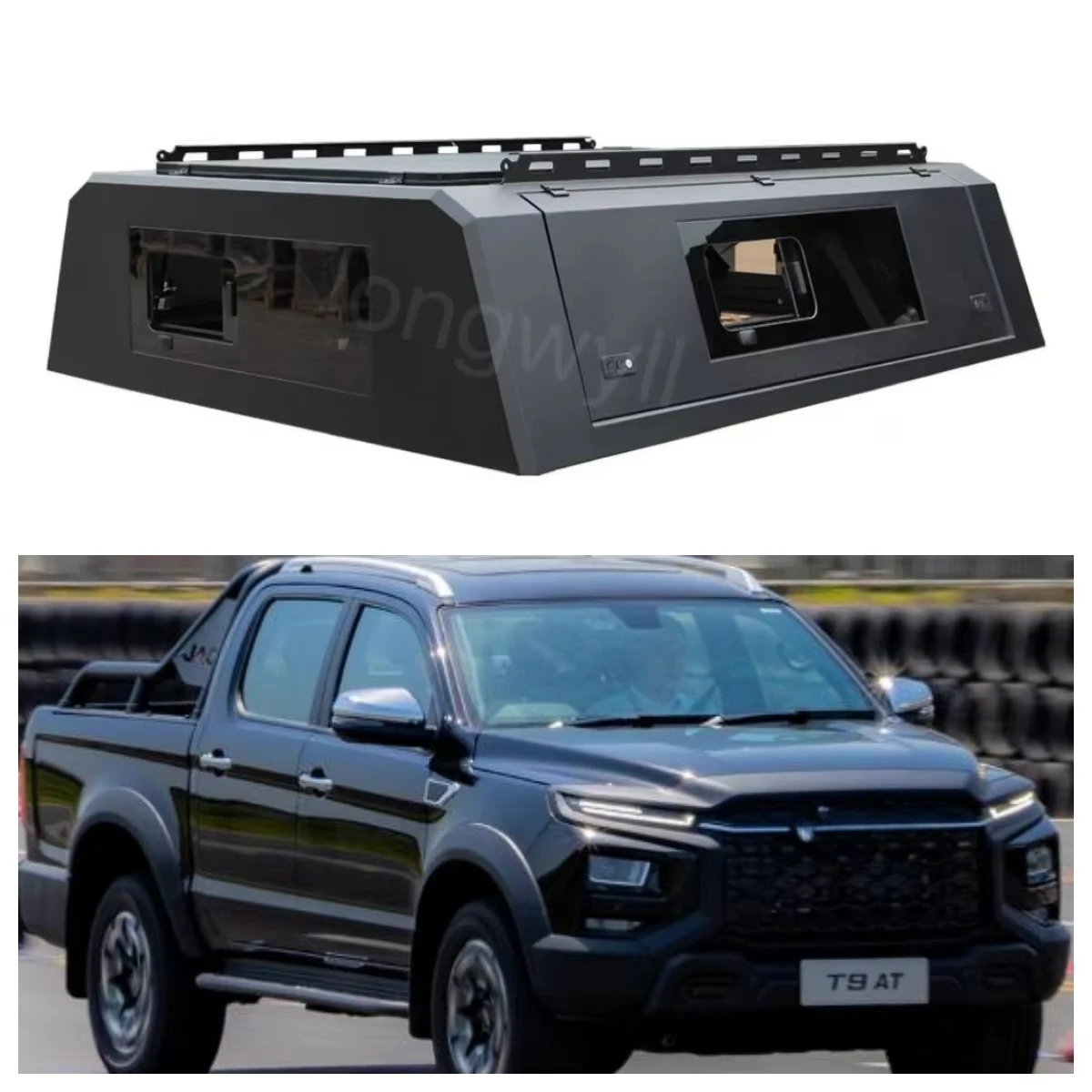 

Customized Sports Hard Aluminum Alloy Double Cab Hard Top Canopy Smart Cap Key Lock for T9 Land Cruiser Pickup Waterproof