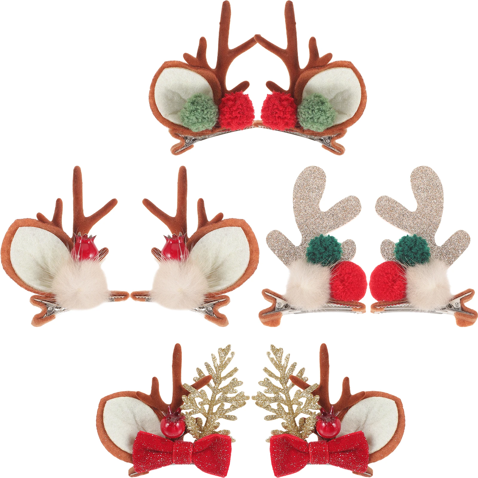 4 ペアのヘラジカの角ジュエリー鹿の角クリスマスヘアクリップ女性用トナカイをテーマにした装飾品アクセサリーと結婚式用