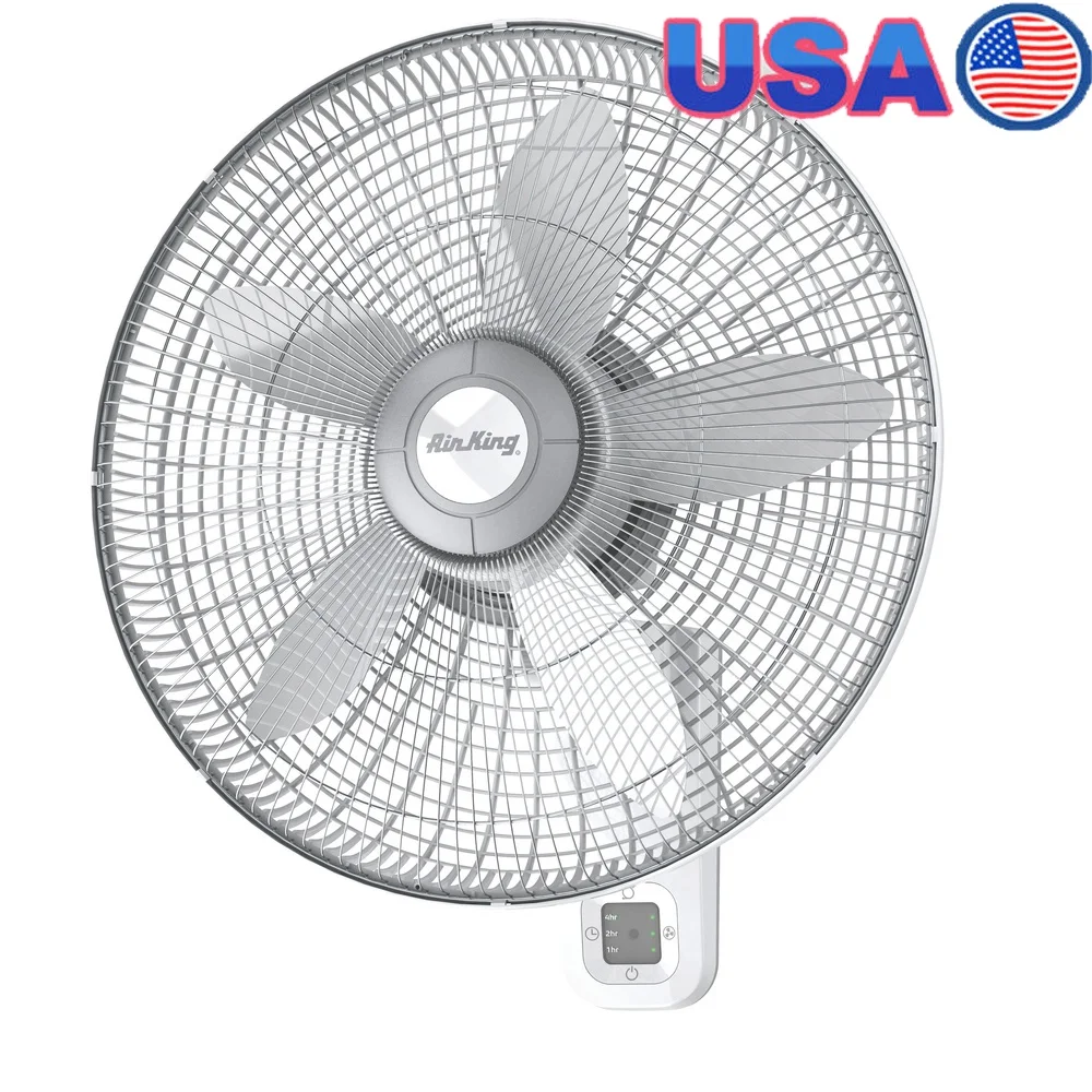 

18-дюймовый 3-скоростной осциллирующий настенный вентилятор с таймером дистанционного управления Идеальные мастерские Офисы Классные комнаты Использование в помещении