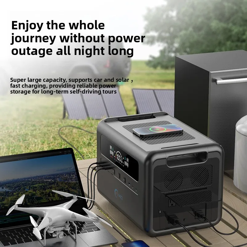 2KWh 2400W Bidirectional Inverter Outdoor Power Station 110V/220V Fast Charging Lithium Iron Phosphate Emergency Power Supply