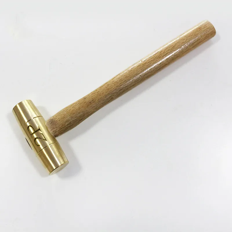 Brass drum hammer wooden handle hammer tool round head hammer hand hammer gas station accessories copper hammer 1p-3p hammer hea