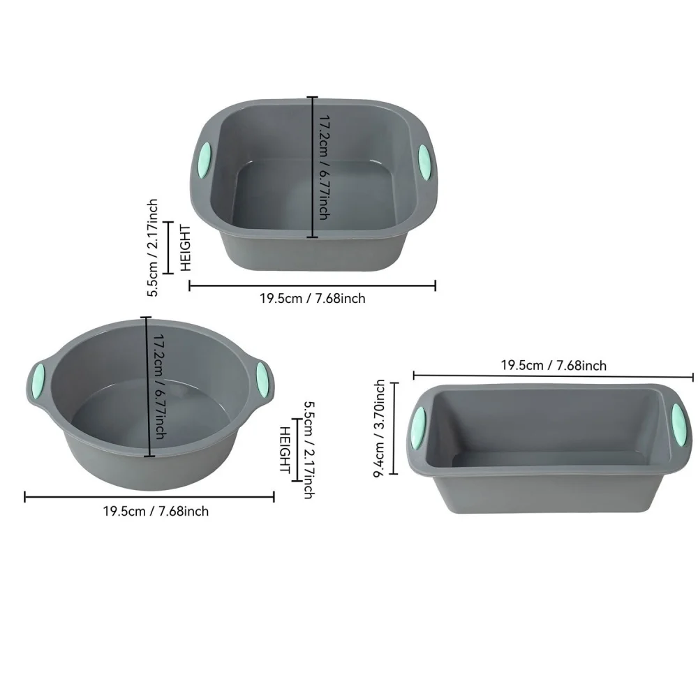 Silicone Round Cake Tray, Non-Stick Silicone Baking Tray Set, Food-Grade Cake Mold, Metal Reinforced Frame, Stronger