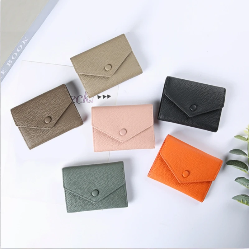 11 Slots Bits Card Holder Bag Leather Small Purse Women Short Wallet  Credit ID Card Organizer Female Purse Money Clip Wallet