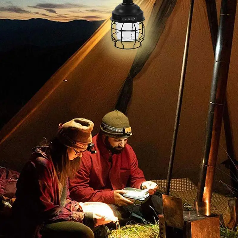 Camping Light For Tent IPX4 Waterproof Rechargeable Lamp Outdoor 3600 MAh Battery 130-180 Lumens Brightness Lamp With Hook