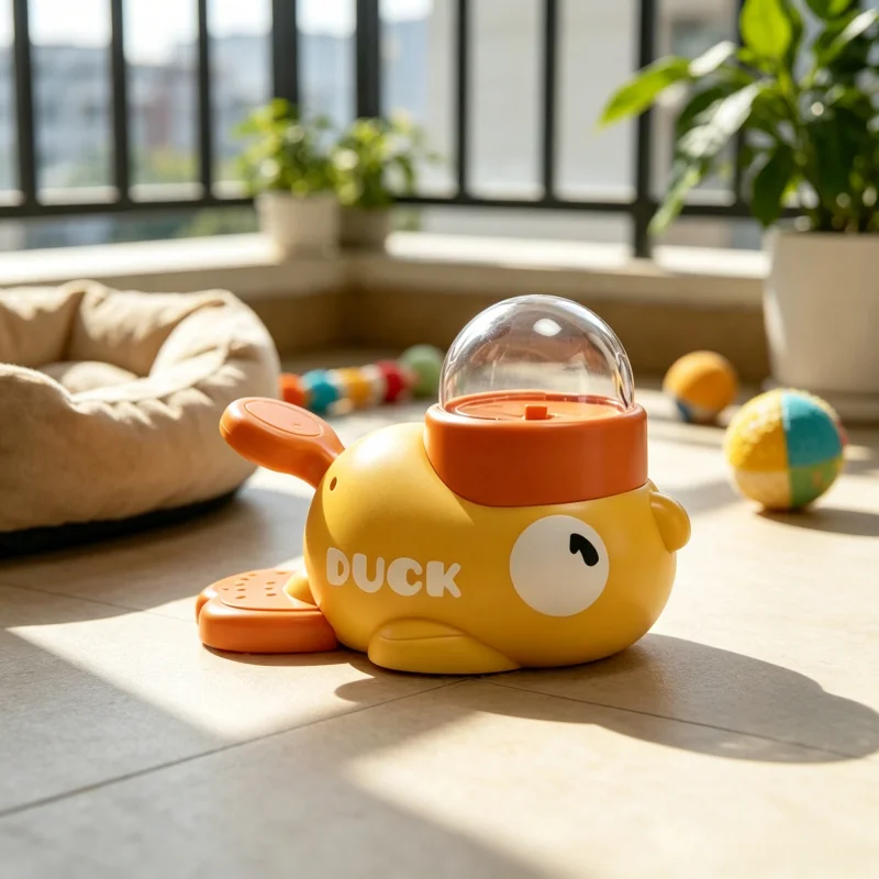 2-in-1 Dog Interactive Slow Feeder & Puzzle Toy, Cartoon Duck Design Treat Dispenser for Dog Training, Small to Large Dogs
