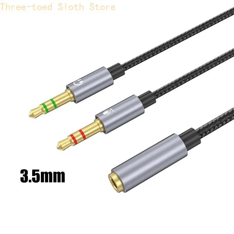 Soundmikrofone Splitterkabel 3,5 mm weiblich bis 2 Männer für Laptop -Lautsprecher Headsets E74A