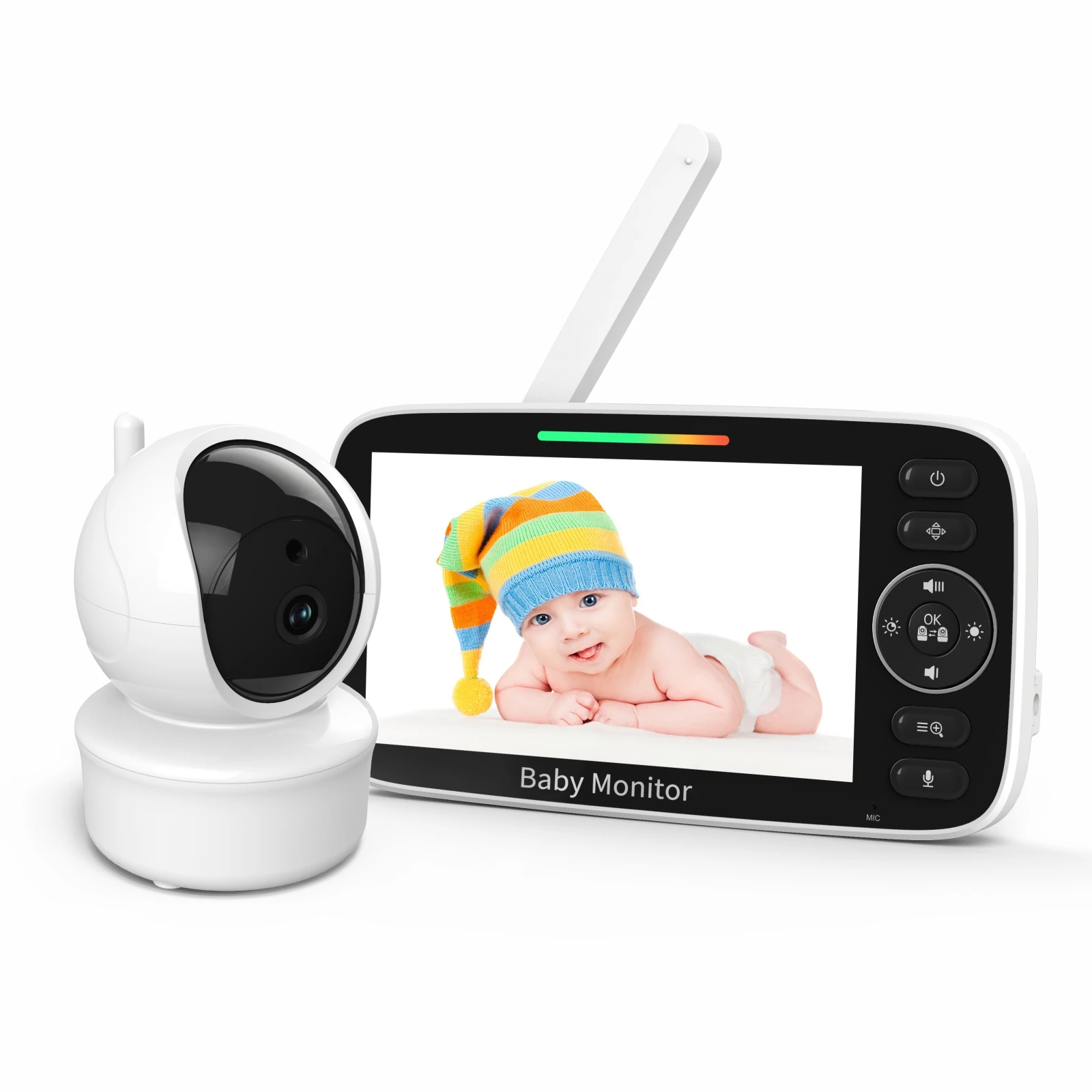 5inch HD baby monitor with 30-Hour Battery Pan-Tilt-Zoom Video Baby Monitor with Camera and Audio Night Vision, VOX, 2-Way Talk,