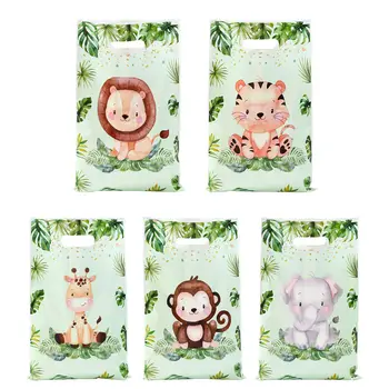 Djungeldjur Handväskor Safari Födelsedagspresentpåsar Vild En Födelsedagsdekoration Djungel Födelsedagsgodispåsar Baby Showerdekoration 6 best sales Happy birthday animals - №6