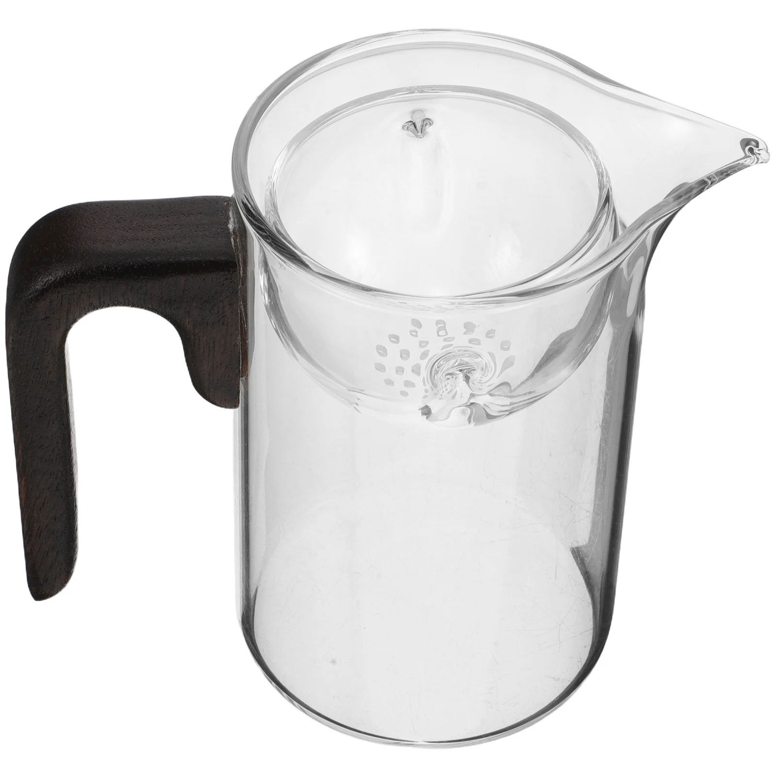 

350ml Clear Glass Tea Mug Infuser Heat-Resistant Cup for Loose Leaf Brewing with Wooden Handle Home Office Use