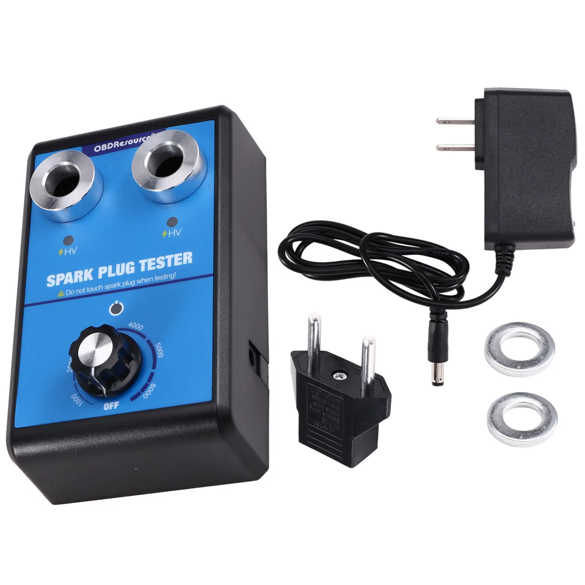 A002 Car Spark Plug Tester Dual Hole 0-6000rpm Working Frequency 12V Car Engine Ignition Coil Tester Tool US Plug