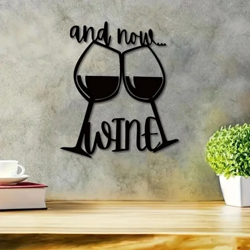 

Iron Metal Craft Coffee Bar Wall Hanging Decor Wine Glass Pattern Shop Door Number Art Ornament for Home Bar Cafe